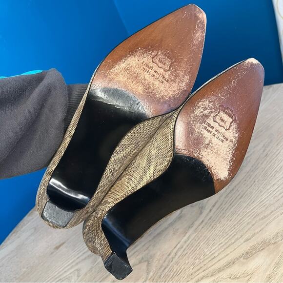 Vintage Stuart Weitzman Snakeskin Leather Pump Heels Women’s 10 (modern 9.5) - Picture 7 of 13